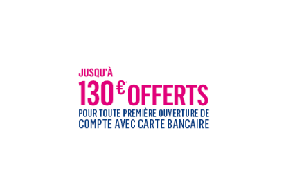 130€ offerts chez Boursorama, offre flash Pink Week-End du 28 juin au 2 (…)